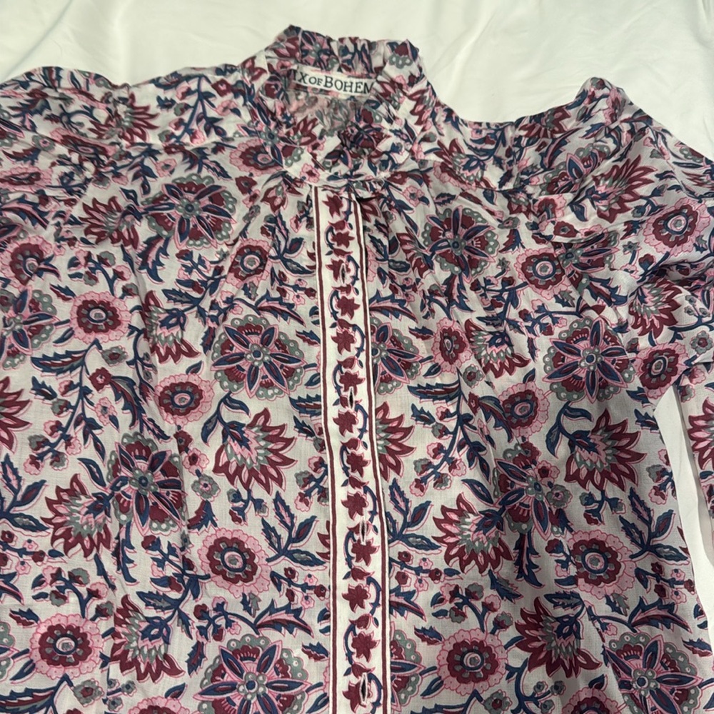 Alix Of Bohemia Pink and Blue Floral Blouse - Picture 3 of 6